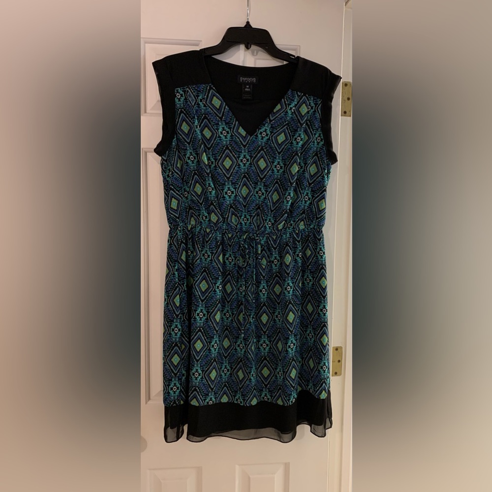 Geometric Pattern Mini Dress Size 14